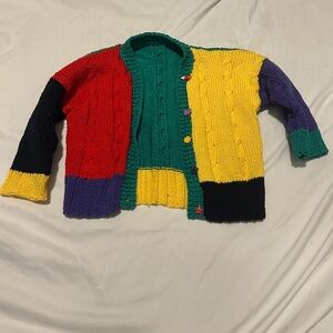 VINTAGE *** crocheted multicolored toddler sweater